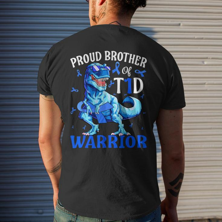 Type 1 Diabetes Proud Brother Of A T1d Warrior Men's T-shirt Back Print Gifts for Him