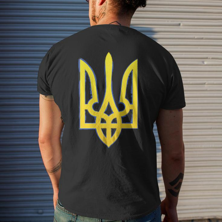 Ukraine Trident Zelensky Military Emblem Symbol Patriotic Men's T-shirt Back Print Gifts for Him