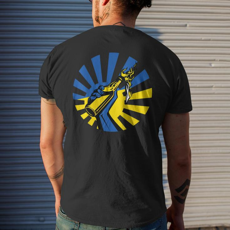 Ukrainian Molotov Cocktail For Russia Army Ukraine Support Men's Back Print T-shirt Gifts for Him