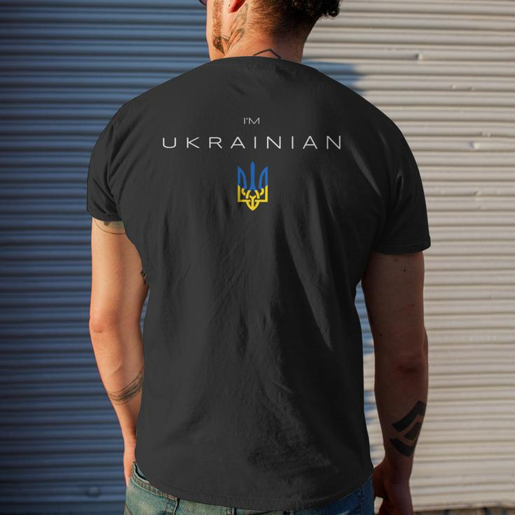 I Am Ukrainian I Am From Ukraine Trident Flag Men's T-shirt Back Print Gifts for Him