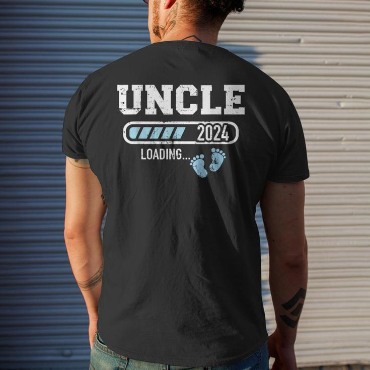 Uncle 2024 Loading For Pregnancy Announcement Mens Back Print T-shirt Gifts for Him