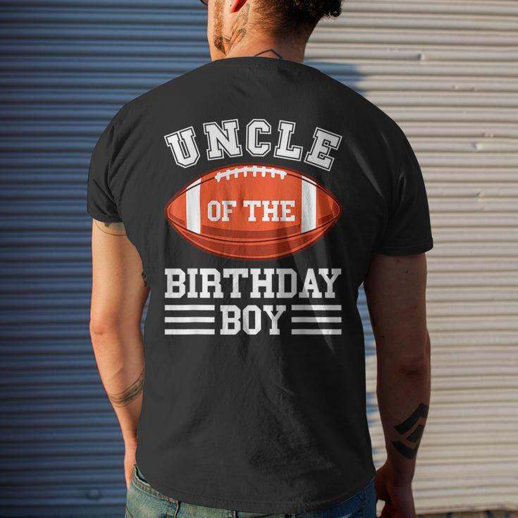Uncle Of The Birthday Boy Football Birthday Matching Mens Back Print T-shirt Gifts for Him