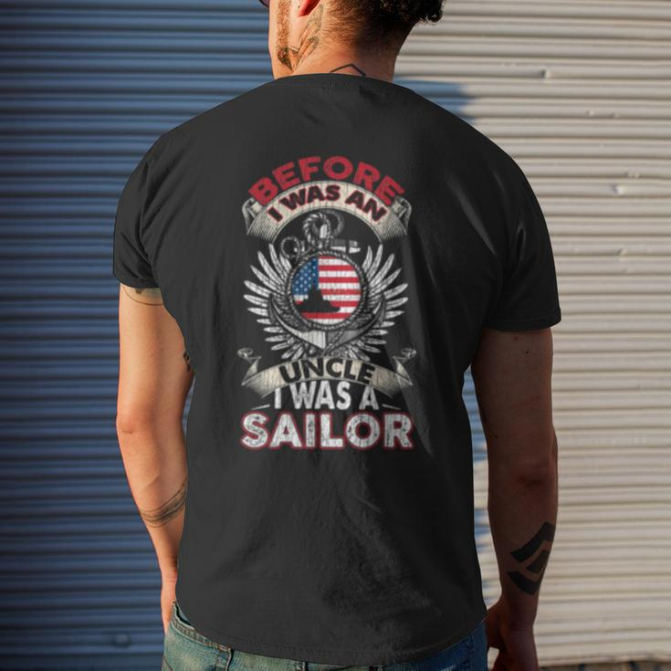 Before I Was An Uncle I Was A Sailor Us Navy Veteran Men's Back Print T-shirt Gifts for Him