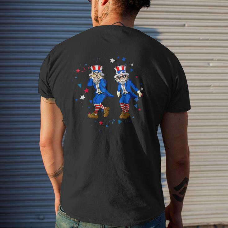 Uncle Sam Griddy 4Th Of July Fourth Dance Men's Back Print T-shirt Gifts for Him