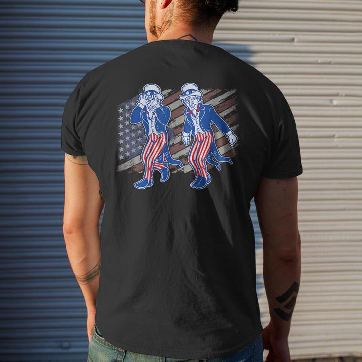 Uncle Sam Griddy 4Th Of July Independence Day American Flag Men's Back Print T-shirt Gifts for Him