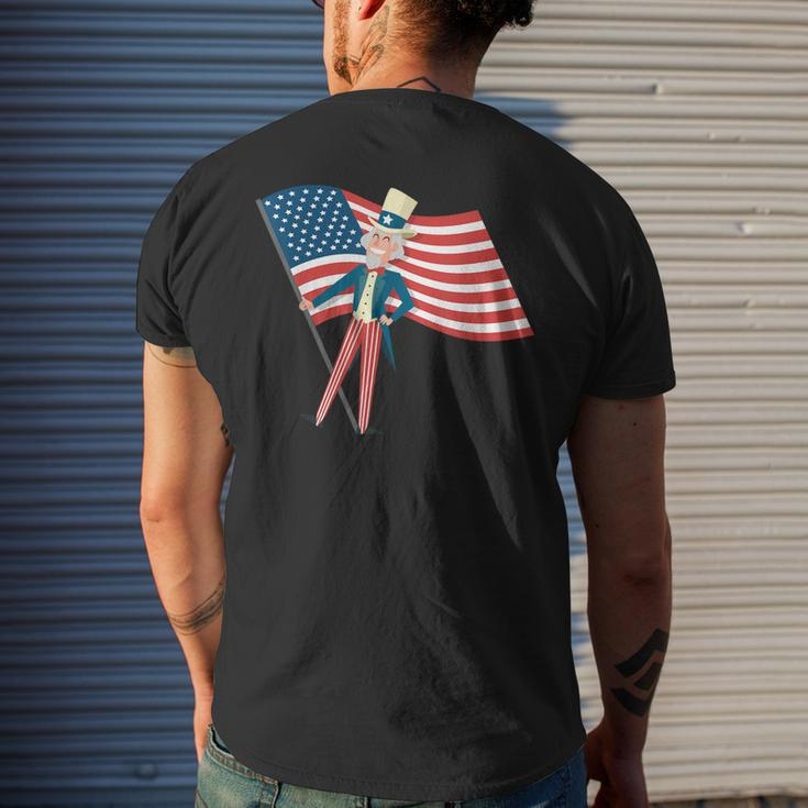 Uncle Sam Griddy 4Th Of July Independence Day Men's Back Print T-shirt Gifts for Him