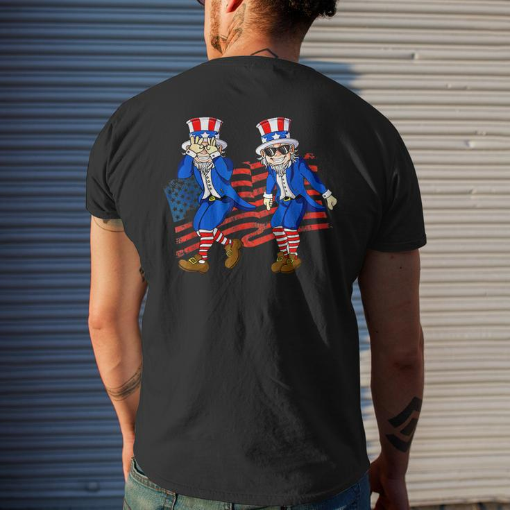 Uncle Sam Griddy Dance 4Th Of July American Us Flag Men's Back Print T-shirt Gifts for Him