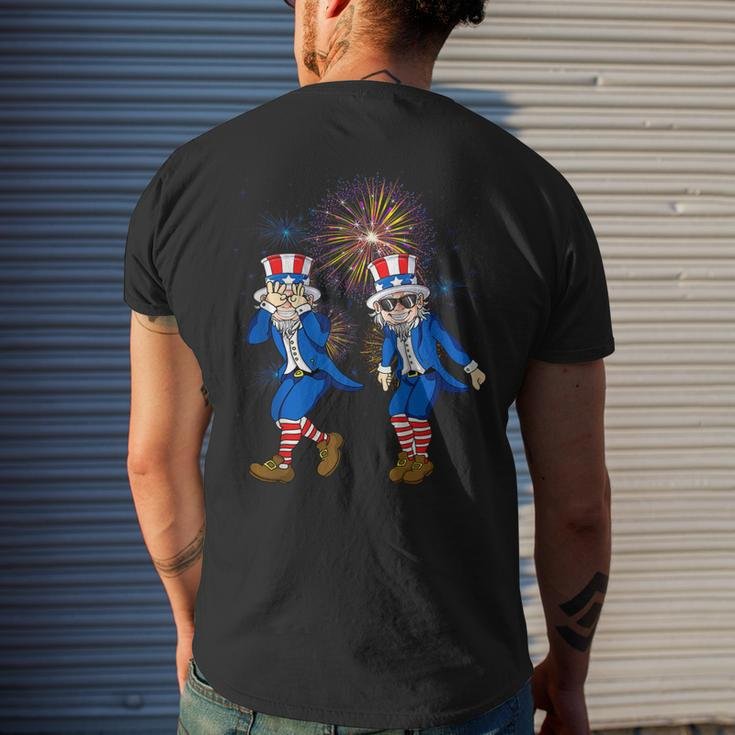 Uncle Sam Griddy Dance 4Th Of July Independence Day Men's Back Print T-shirt Gifts for Him