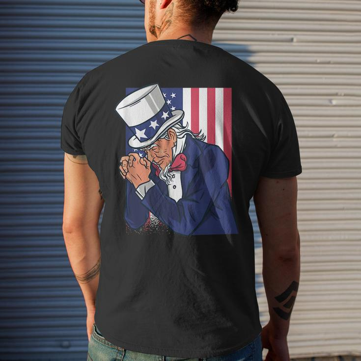 Uncle Sam Praying Us American Patriotic Culture 4Th July Mens Back Print T-shirt Gifts for Him