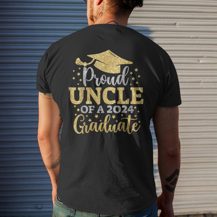 Uncle Senior 2024 Proud Uncle Of A Class Of 2024 Graduate Men's Back Print T-shirt Gifts for Him