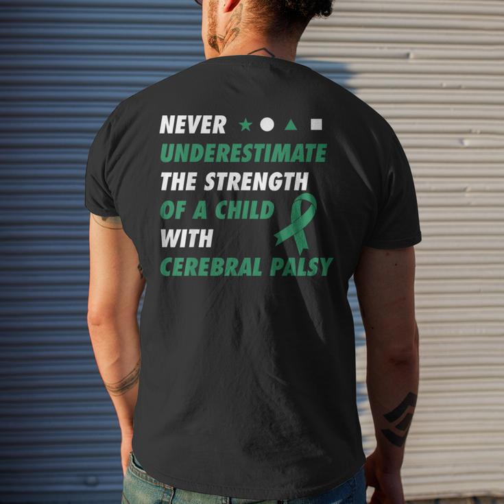Never Underestimate A Child With Cerebral Palsy Men's T-shirt Back Print Gifts for Him