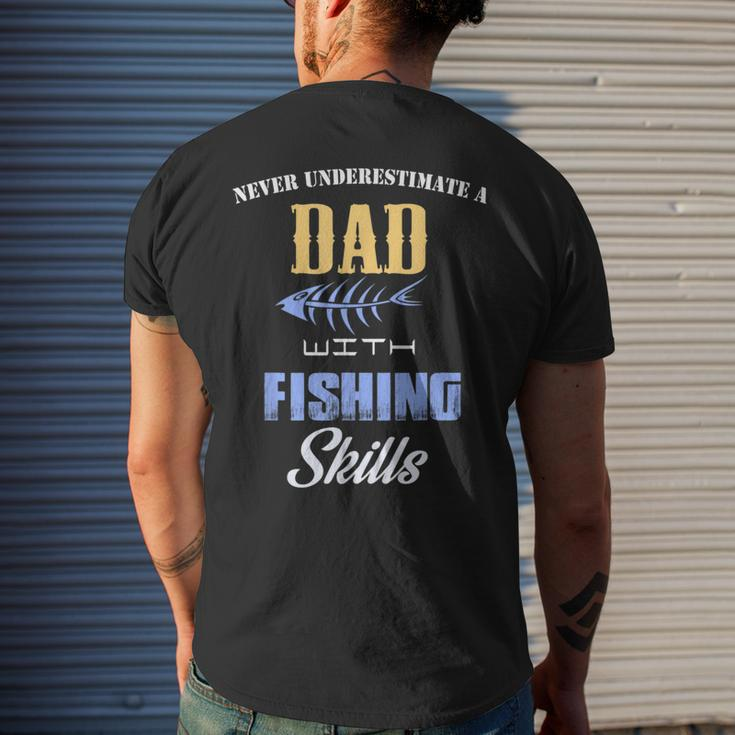 Never Underestimate A Dad Fishing Father's Day Men's T-shirt Back Print Gifts for Him