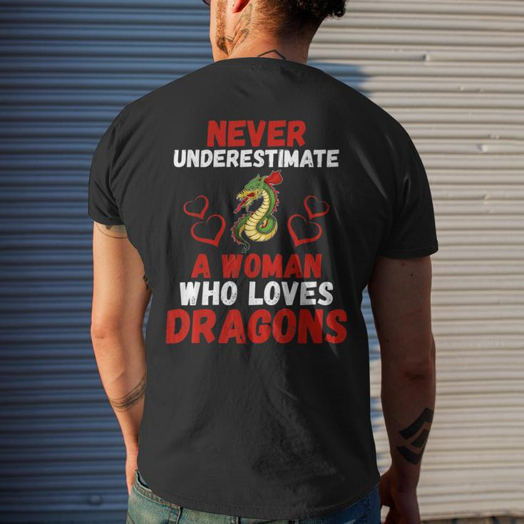 Never Underestimate Love Dragons Graphic Men's T-shirt Back Print Gifts for Him
