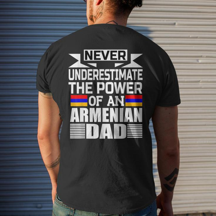 Never Underestimate The Power Of An Armenian Dad Men's T-shirt Back Print Gifts for Him