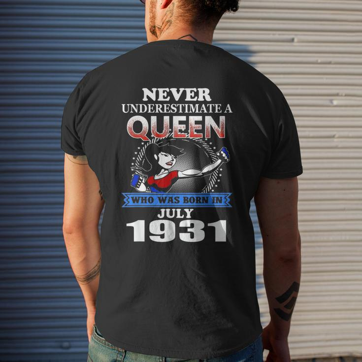 Never Underestimate A Queen Born In July 1931 Men's T-shirt Back Print Gifts for Him