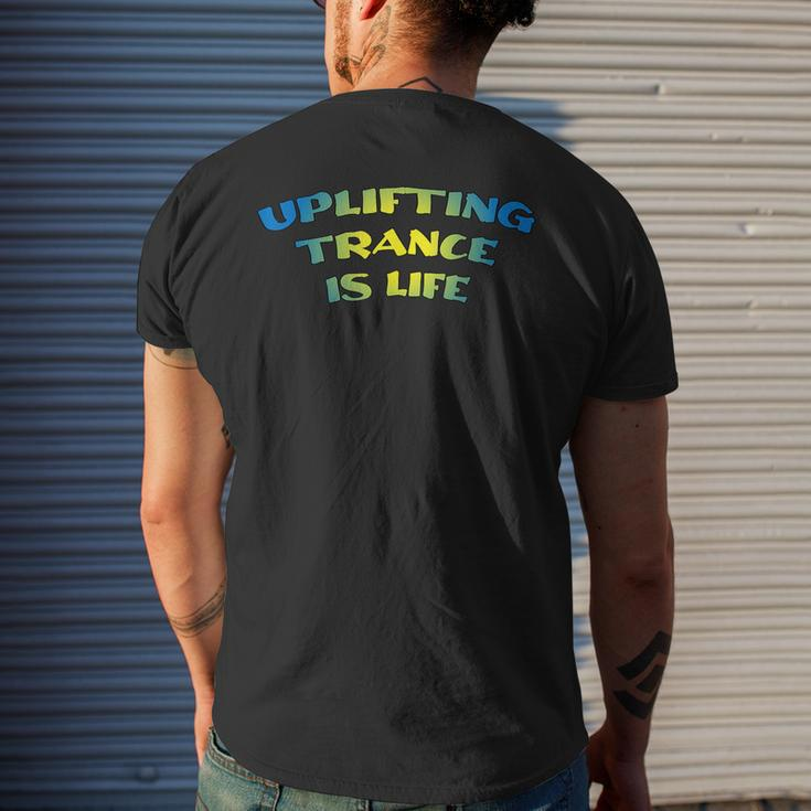 Uplifting Trance Is Life Blue Yellow Remix Men's T-shirt Back Print Gifts for Him