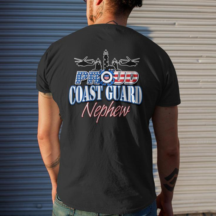 Usa Proud Coast Guard Nephew Usa Flag Military Funny Military Gifts Mens Back Print T-shirt Gifts for Him