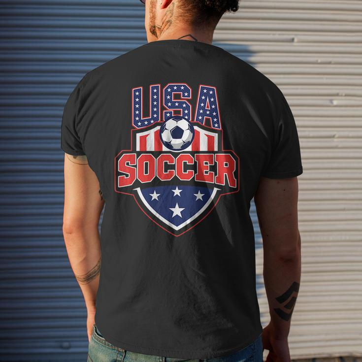 Usa Soccer - American Flag Football Player Mens Back Print T-shirt Gifts for Him