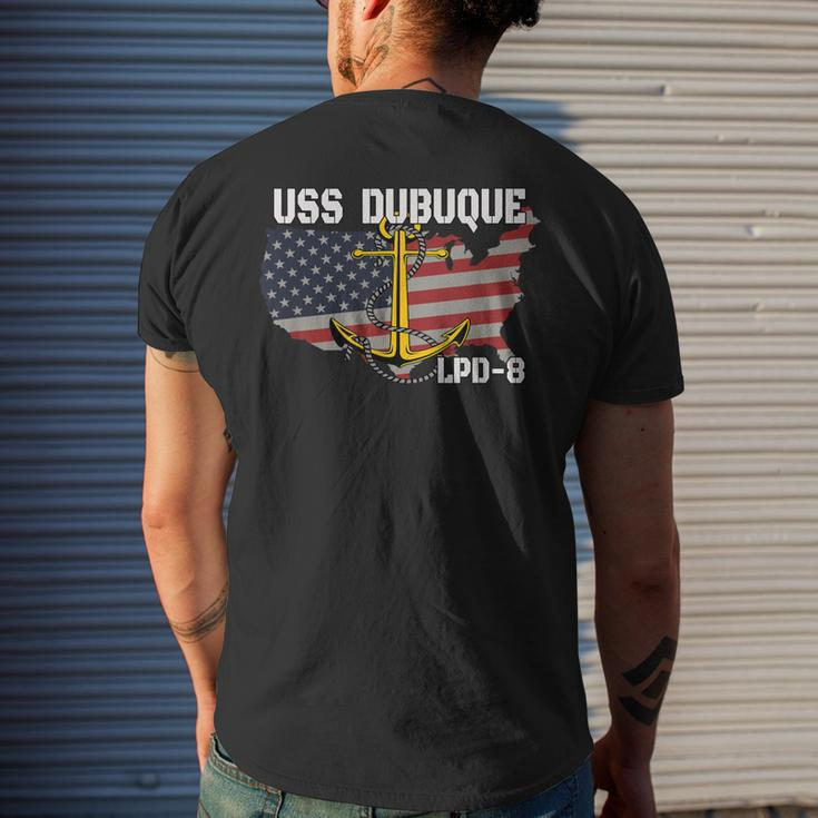 Uss Dubuque Lpd-8 Landing Platform Dock Veterans Day Father Men's T-shirt Back Print Gifts for Him