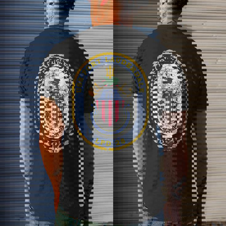 Uss Fort Lauderdale Lpd28 Men's Back Print T-shirt Gifts for Him