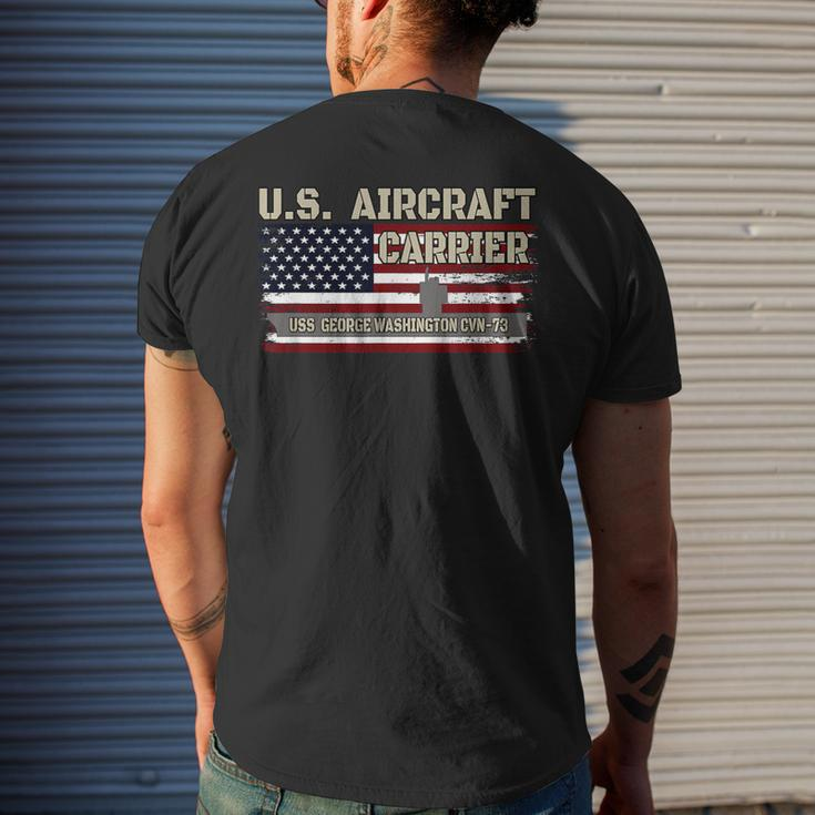 Uss George Washington Cvn-73 Aircraft Carrier Veterans Day Men's T-shirt Back Print Gifts for Him