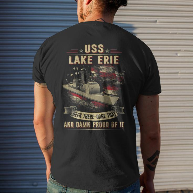 Uss Lake Erie Cg70 Men's Back Print T-shirt Gifts for Him