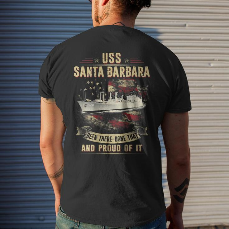Uss Santa Barbara Ae28 Men's Back Print T-shirt Gifts for Him
