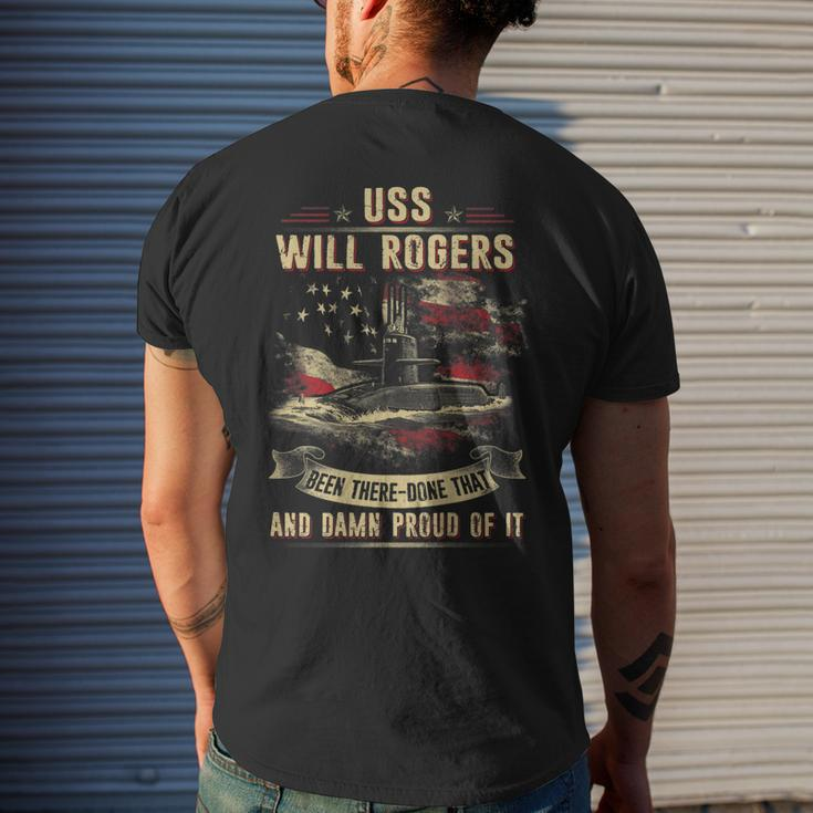 Uss Will Rogers Ssbn659 Men's Back Print T-shirt Gifts for Him
