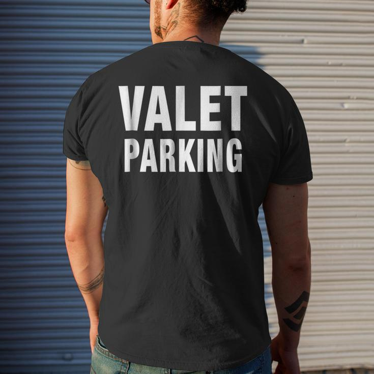 Valet Parking Car Park Attendants Private Party Mens Back Print T-shirt Gifts for Him