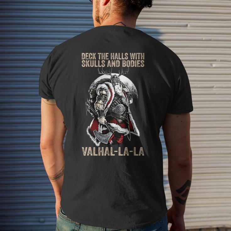 Valhalla-La Deck The Halls With Skulls And Bodies Vintage Men's T-shirt Back Print Gifts for Him