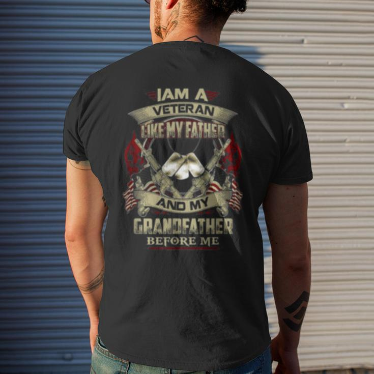 Im A Veteran Like My Father And My Grandfather Before Me Men's Back Print T-shirt Gifts for Him