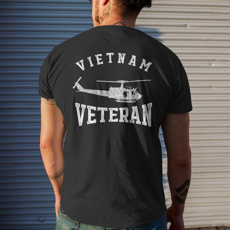 Vietnam Veteran Veterans Military Helicopter Pilot Mens Back Print T-shirt Gifts for Him