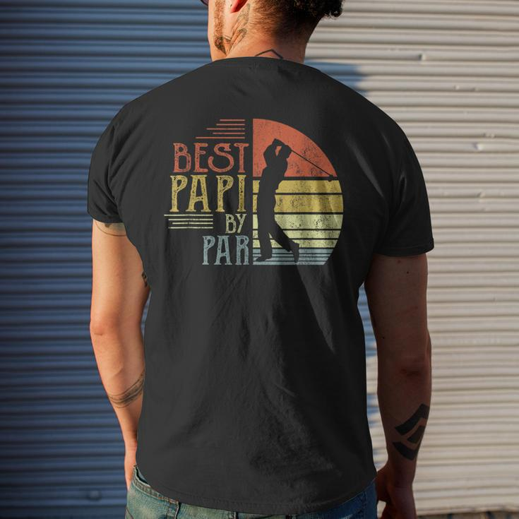Vinatge Fathers Day Best Papi By Par Golf Gifts For Papi Mens Back Print T-shirt Gifts for Him