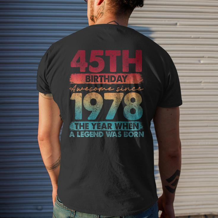 Vintage 1978 45 Year Old Limited Edition 45Th Birthday Men's T-shirt Back Print Gifts for Him