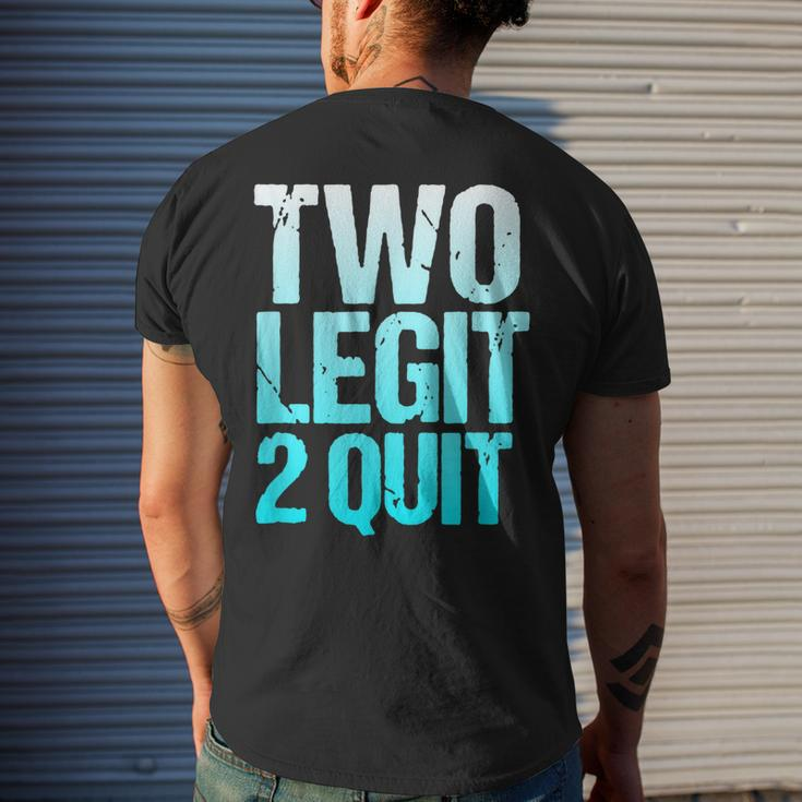 Vintage 2Nd Anniversary Funny Two Legit To Quit Mens Back Print T-shirt Gifts for Him