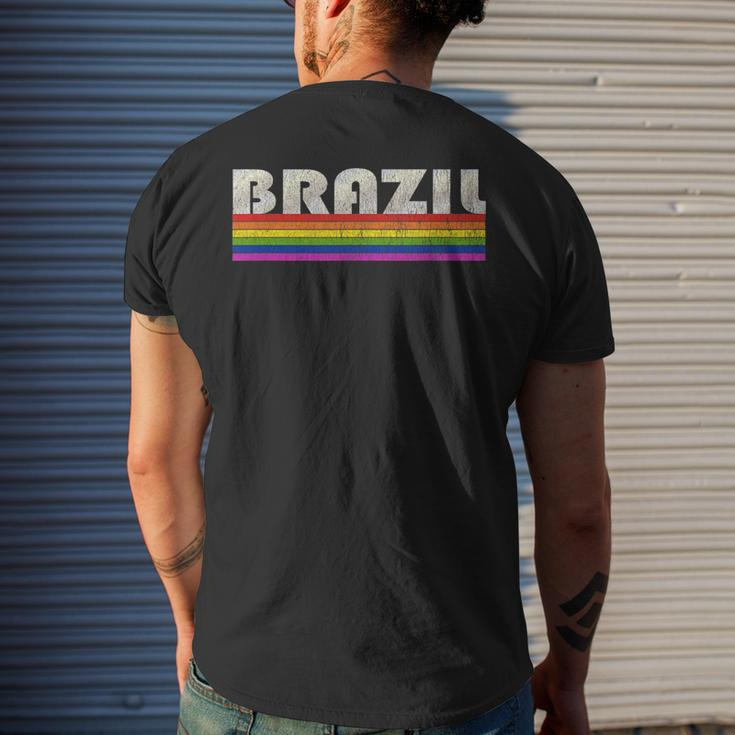 Vintage 80S Style Brazil Gay Pride Month Mens Back Print T-shirt Gifts for Him