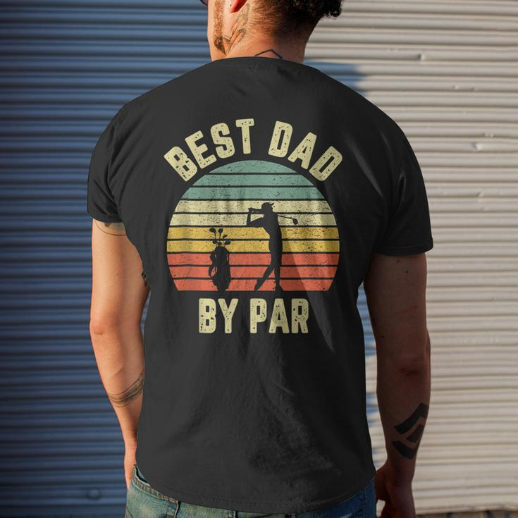 Vintage Best Dad By Par Fathers Day Golfing Men's Back Print T-shirt Gifts for Him