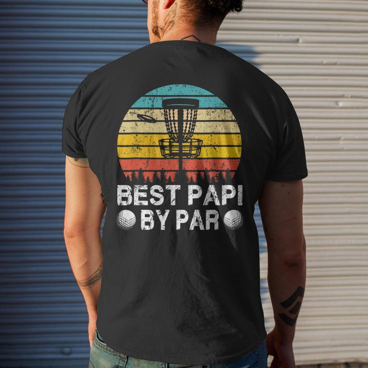 Vintage Best Papi By Par Disc Golf Golfer Fathers Day Men's Back Print T-shirt Gifts for Him