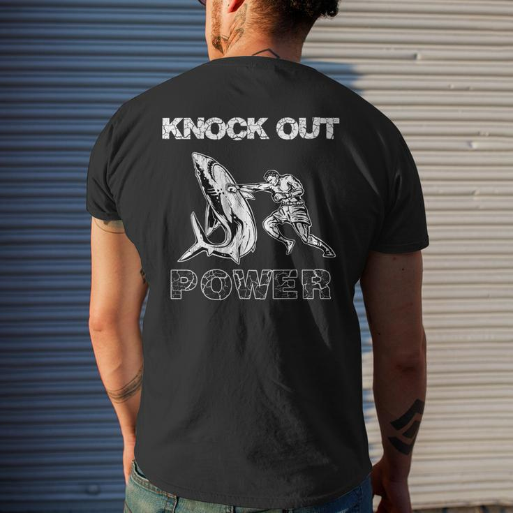 Vintage Boxer Man Knock Out Power Best Boxing Kickboxing Mens Back Print T-shirt Gifts for Him