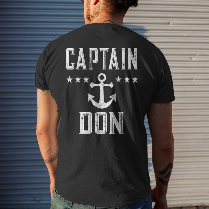 Vintage Captain Don Boating Lover Mens Back Print T-shirt Gifts for Him