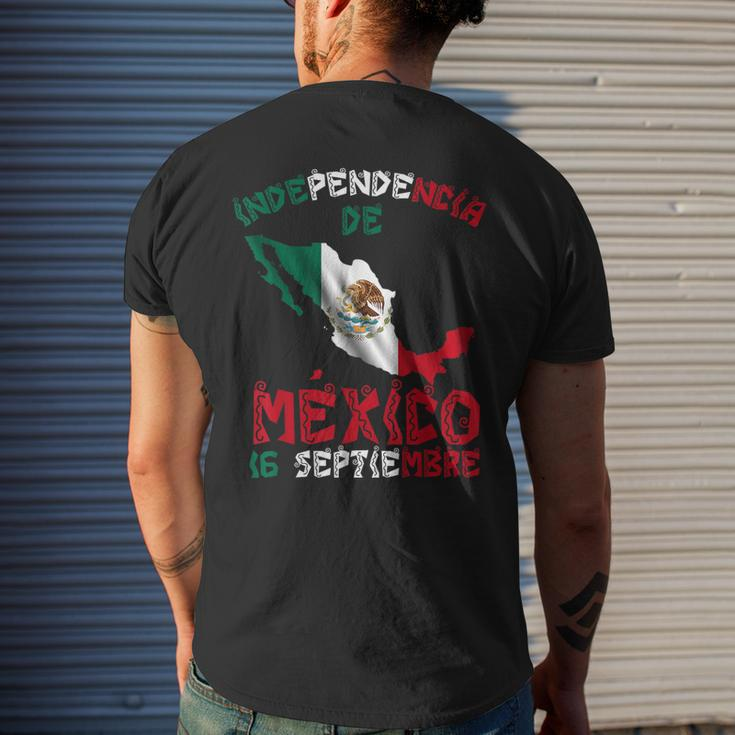 Vintage Mexico Flag 16Th September Mexican Independence Day Men's T-shirt Back Print Gifts for Him