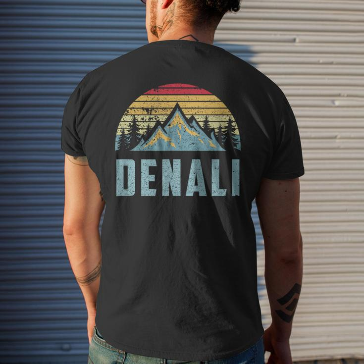 Vintage Mt Denali National Park Alaska Mountain Men's T-shirt Back Print Gifts for Him