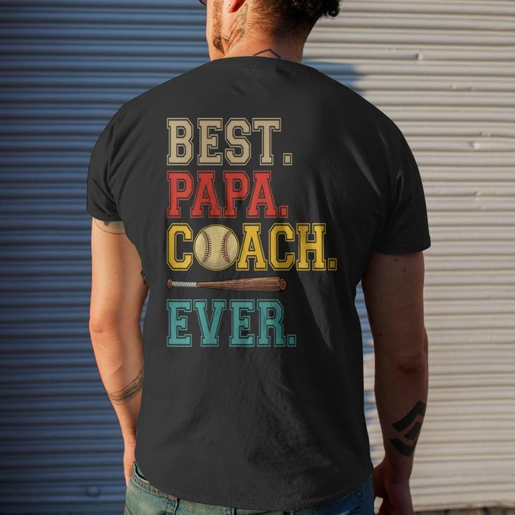 Vintage Papa Coach Ever Costume Baseball Player Coach Mens Back Print T-shirt Gifts for Him