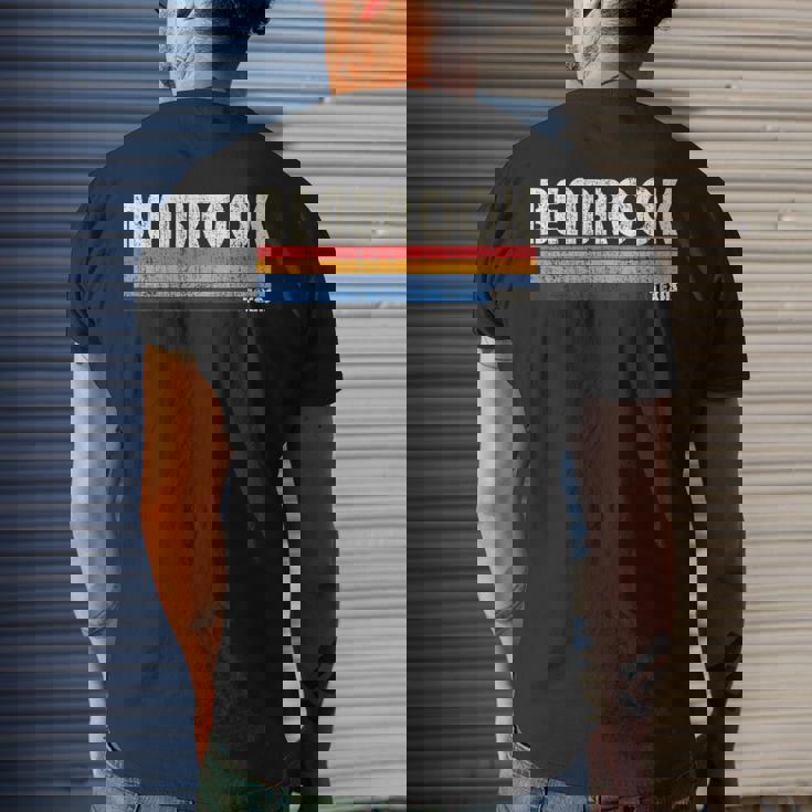 Vintage Retro 70S 80S Style Hometown Of Benbrook Tx Men's T-shirt Back Print Gifts for Him