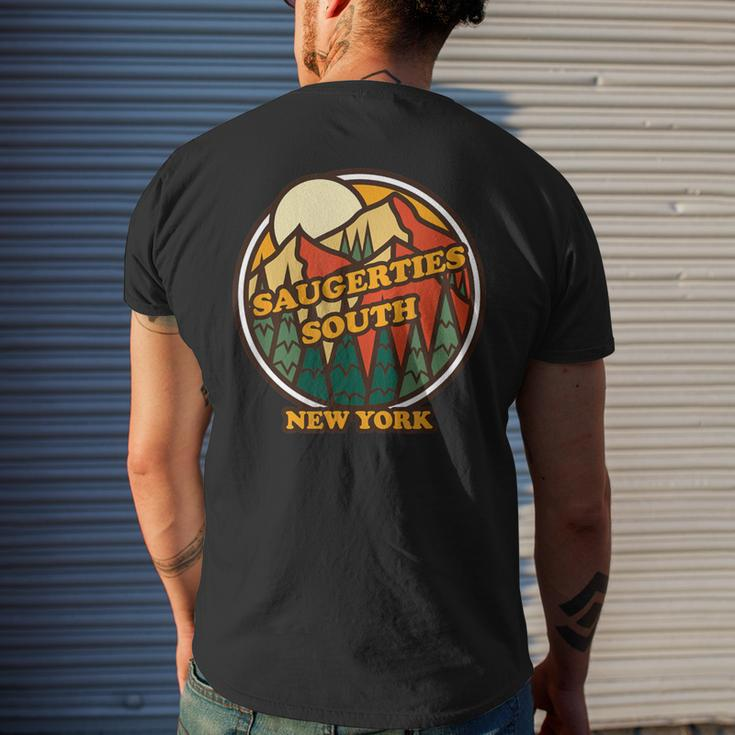 Vintage Saugerties South New York Mountain Souvenir Print Men's T-shirt Back Print Gifts for Him