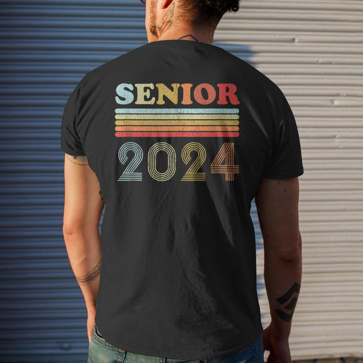 Vintage Senior 2024 Graduation Highschool Graduate Senior 24 Men's Back Print T-shirt Gifts for Him