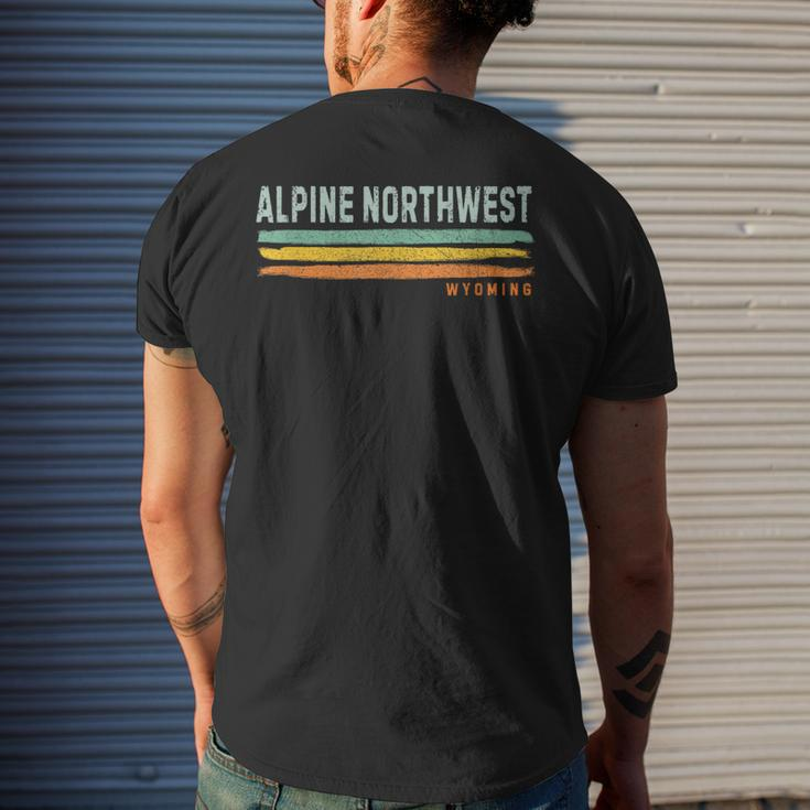 Vintage Stripes Alpine Northwest Wy Men's T-shirt Back Print Gifts for Him