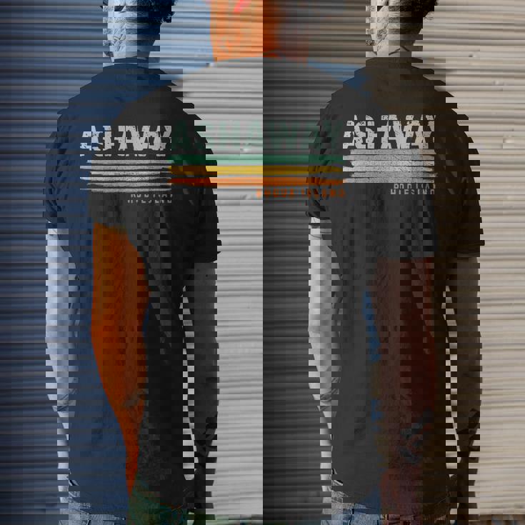 Vintage Stripes Ashaway Ri Men's T-shirt Back Print Gifts for Him Vintage Stripes Ashaway Ri Men's T-shirt Back Print Gifts for Him