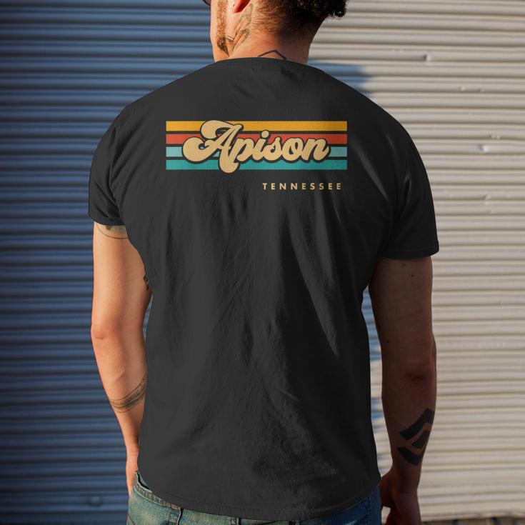 Vintage Sunset Stripes Apison Tennessee Men's T-shirt Back Print Gifts for Him
