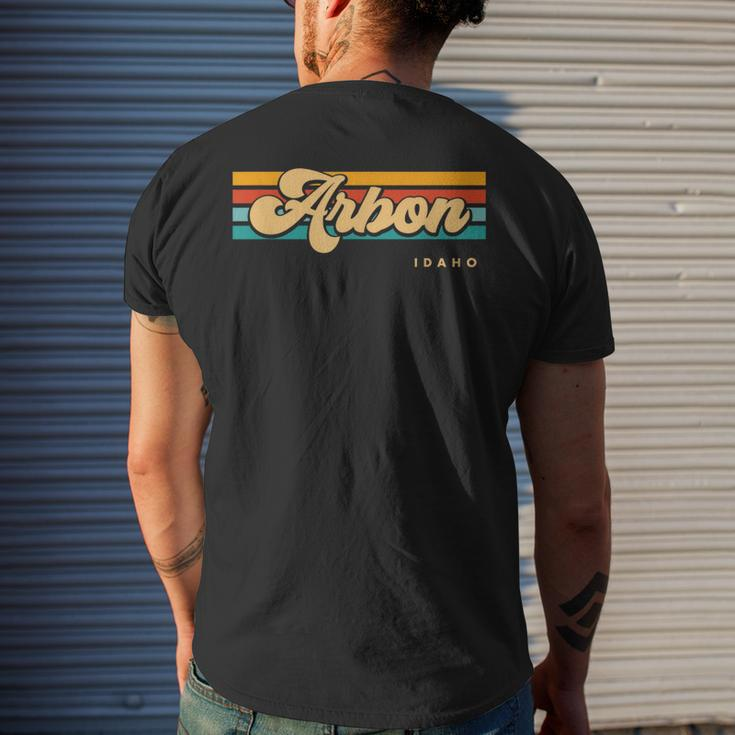 Vintage Sunset Stripes Arbon Idaho Men's T-shirt Back Print Gifts for Him